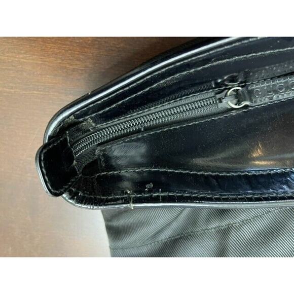 GUCCI Black Nylon Patent Tote Handbag Purse Women Laptop Business Overnight Hobo - Picture 13 of 15